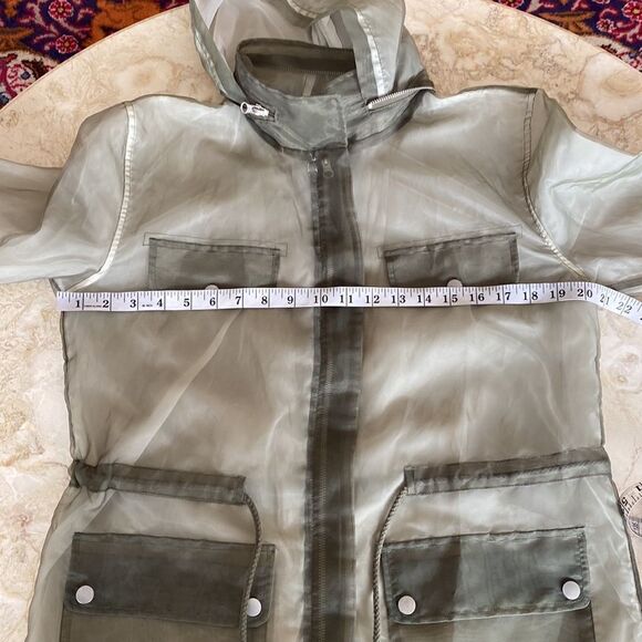 💐HOST PICK 💐 SFW Green Lightweight Hooded Spring Anorak Jacket Outerwear - Picture 12 of 15